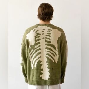 Kapital Japan Distressed Skeleton Sweater Size L Crew Neck Knit